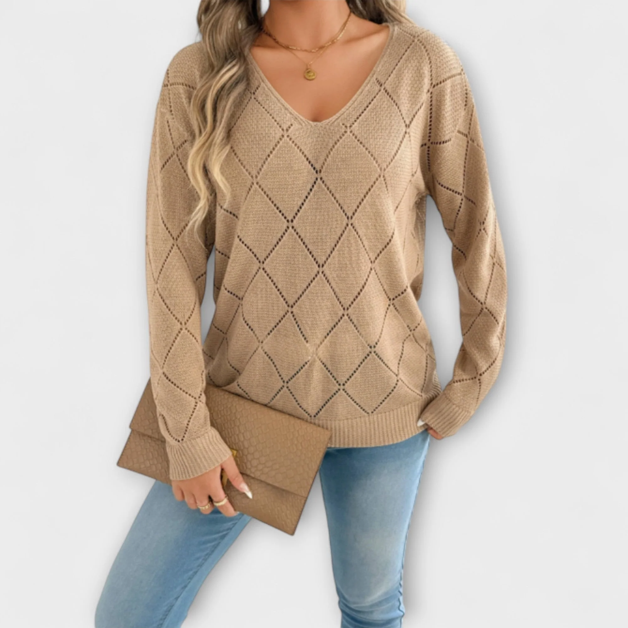 Off-Shoulder-Pullover mit V-Ausschnitt – müheloser Chic für jeden Anlass - Image 2