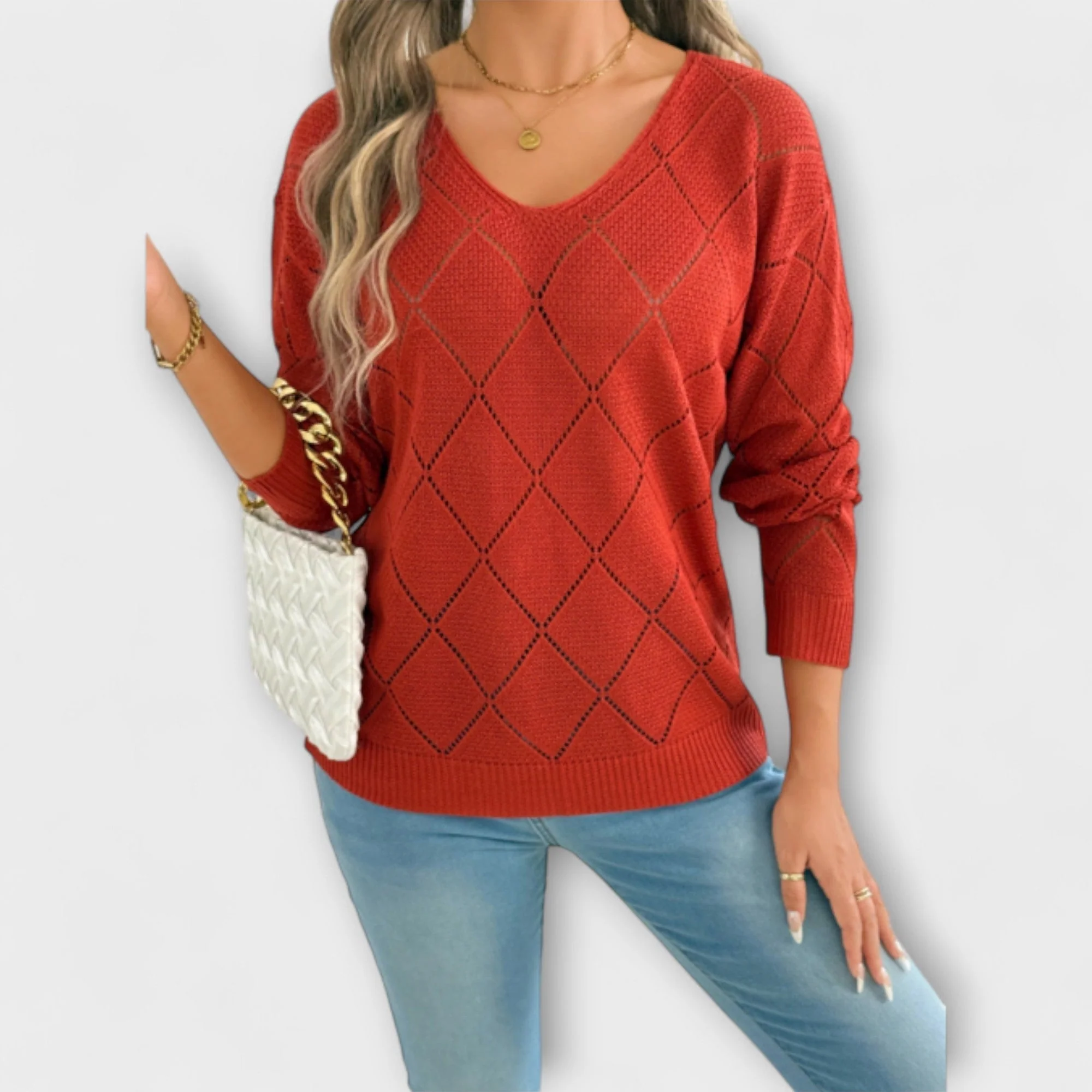 Off-Shoulder-Pullover mit V-Ausschnitt – müheloser Chic für jeden Anlass - Image 3
