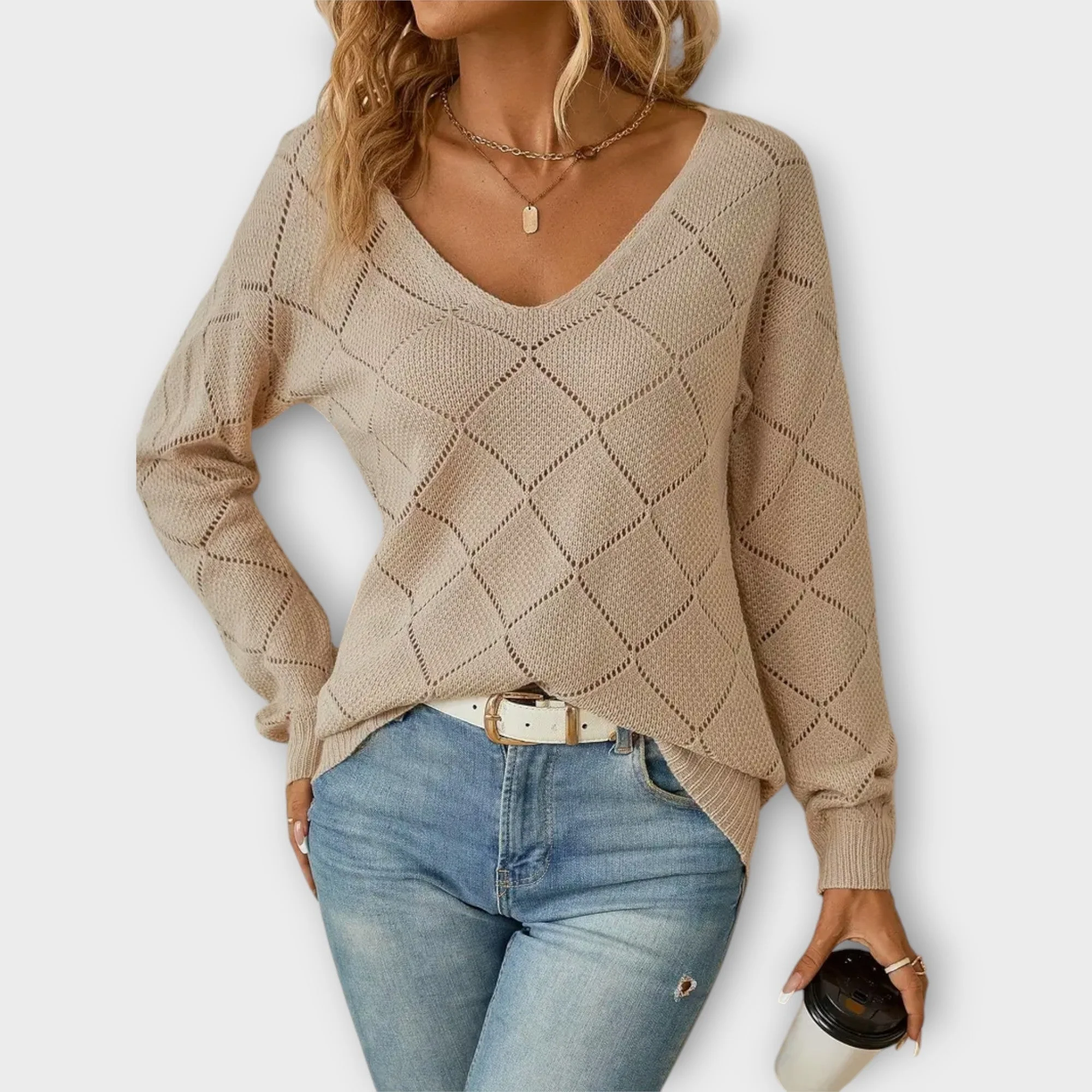 Off-Shoulder-Pullover mit V-Ausschnitt – müheloser Chic für jeden Anlass - Image 6
