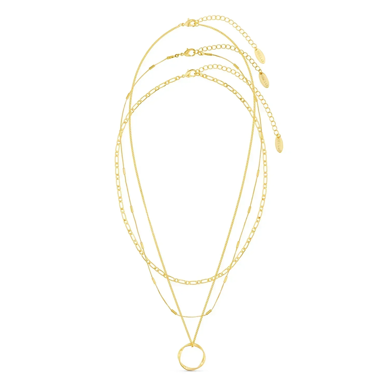 Offene Kreis Dreireihige Halskette | Gold - Image 2