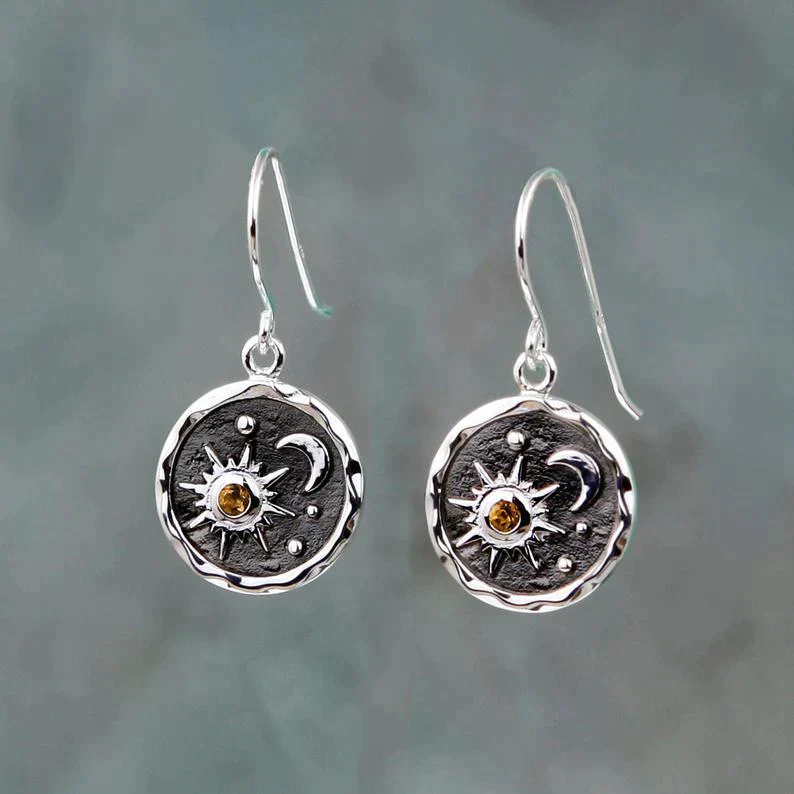 Ohrringe mit Sonne und Mond in Gold und Silber - Image 2
