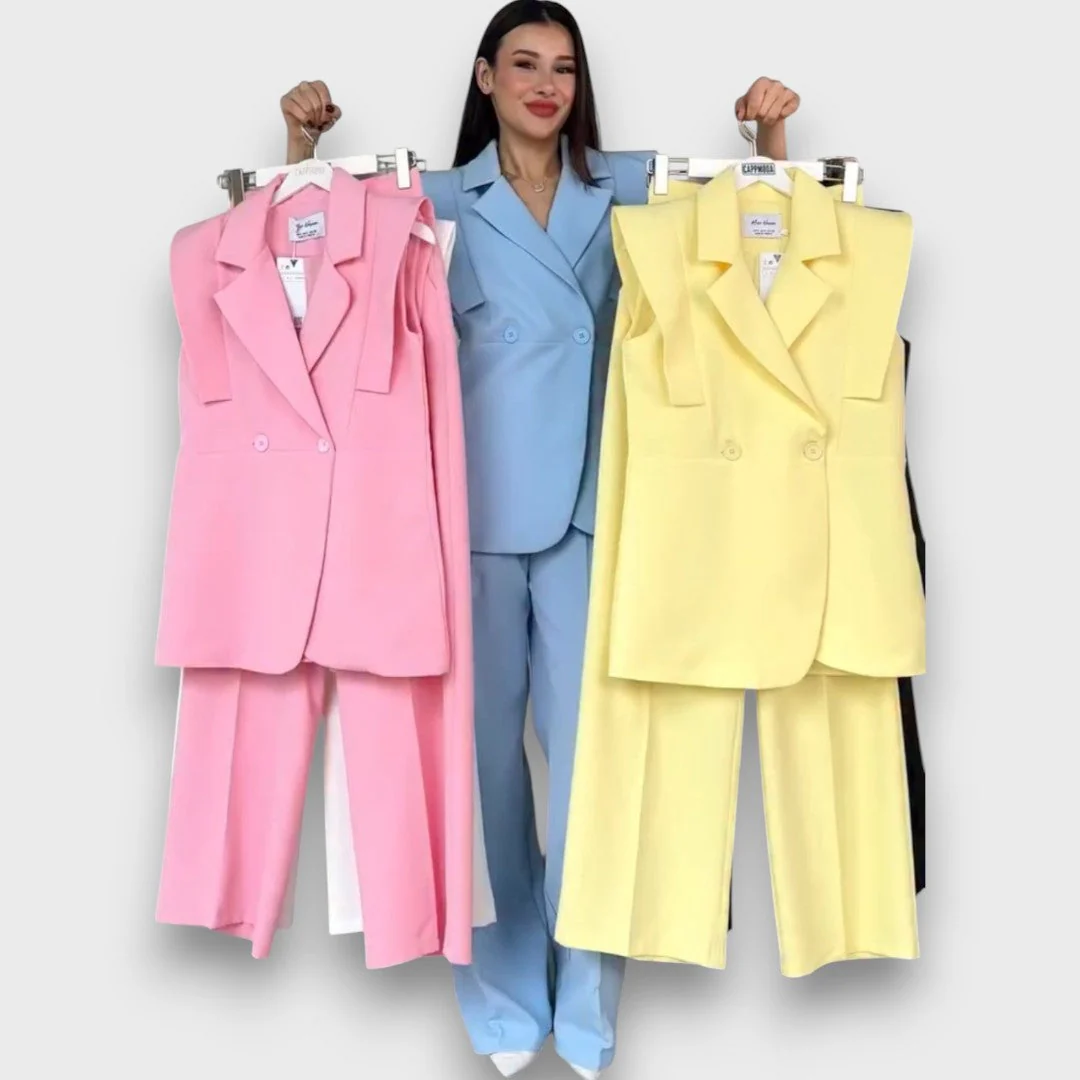 Olanda – Zweiteiler mit Oversize-Blazer und weiter Hose - Image 7