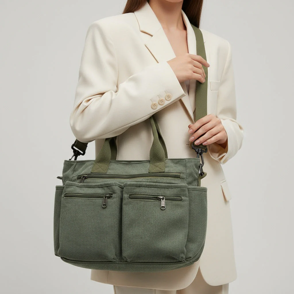 OLIVA Tote | Vielseitige und Stilvolle Tasche aus Hochwertigem Cord - Image 2