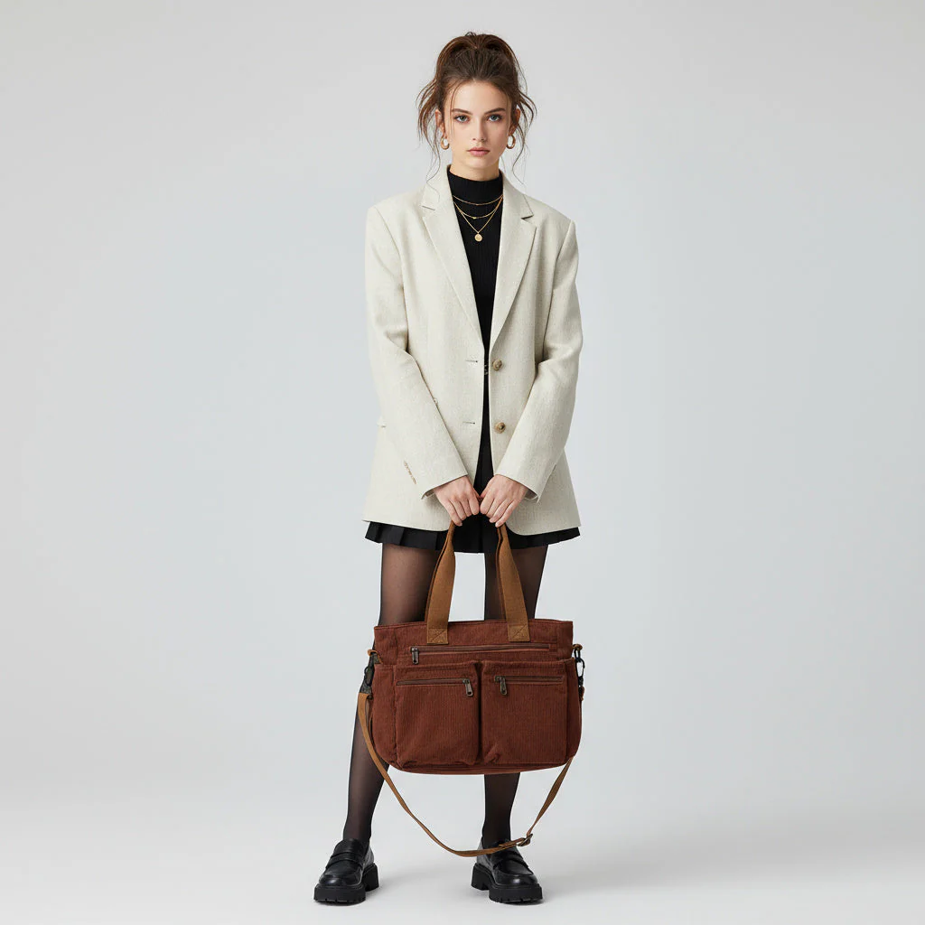 OLIVA Tote | Vielseitige und Stilvolle Tasche aus Hochwertigem Cord - Image 4