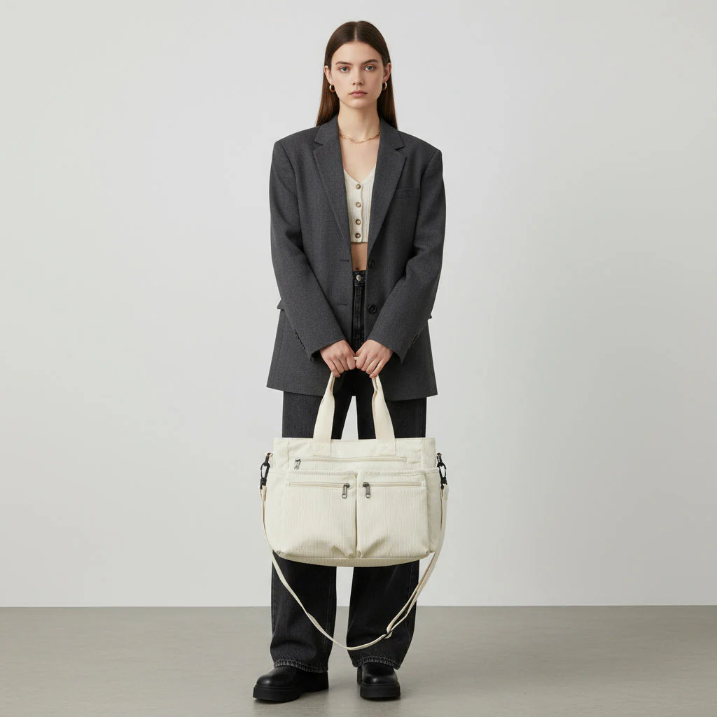 OLIVA Tote | Vielseitige und Stilvolle Tasche aus Hochwertigem Cord - Image 8