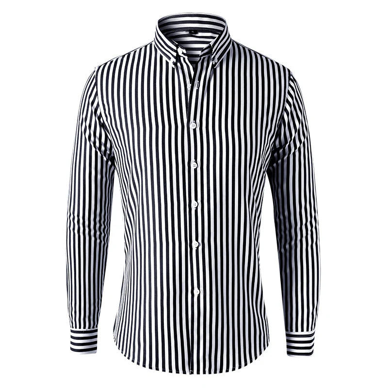 Oliver – Modernes Gestreiftes Herren Langarmhemd - Image 2