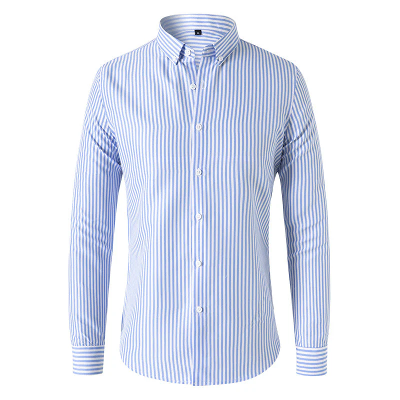 Oliver – Modernes Gestreiftes Herren Langarmhemd - Image 5