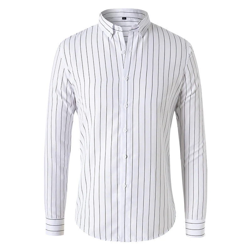 Oliver – Modernes Gestreiftes Herren Langarmhemd - Image 6