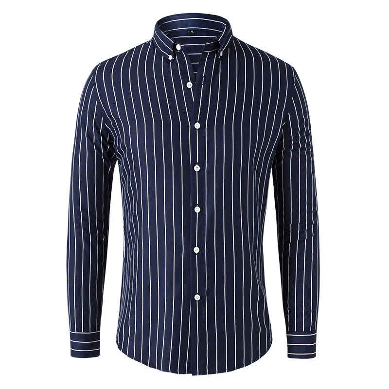 Oliver – Modernes Gestreiftes Herren Langarmhemd - Image 7