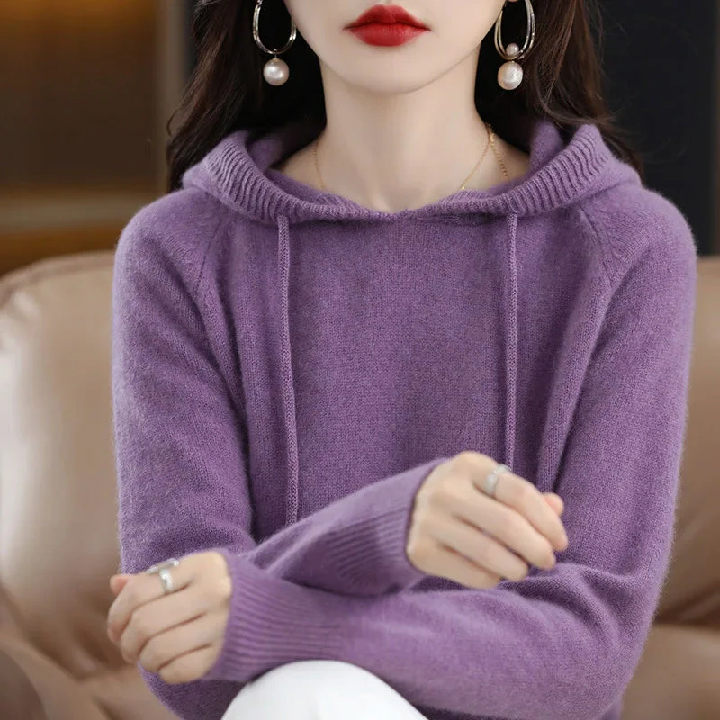Olivia Klein Gestrickter Pullover mit Kapuze - Image 3