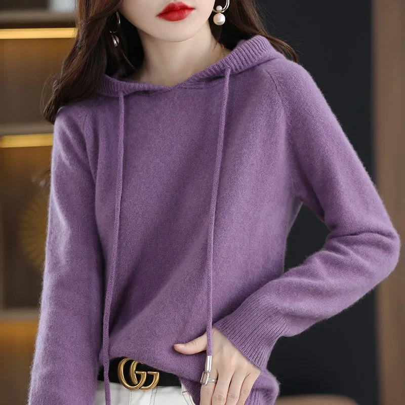 Olivia Klein Gestrickter Pullover mit Kapuze - Image 6