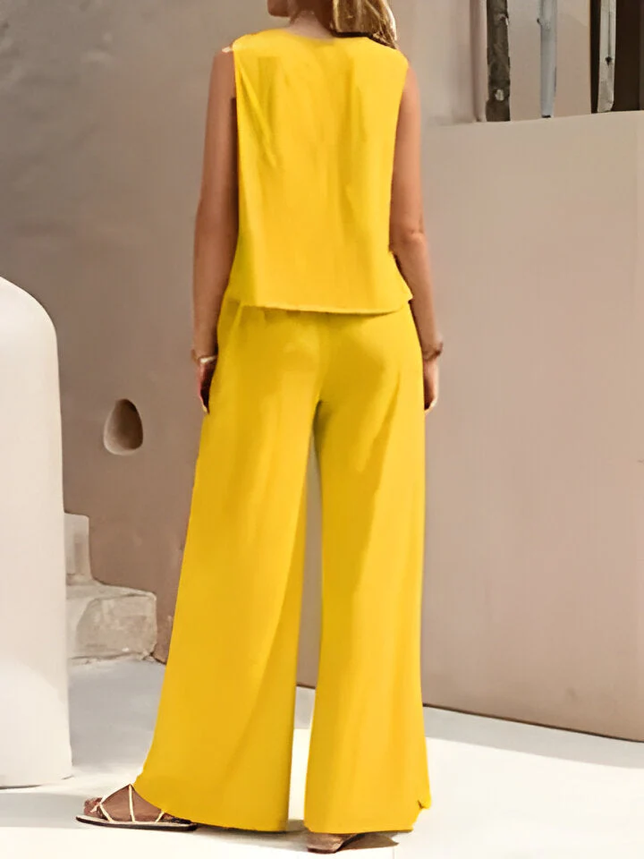 Olivia | Stylisches ärmelloses Oberteil und Hose mit weitem Bein für Frauen - Image 2
