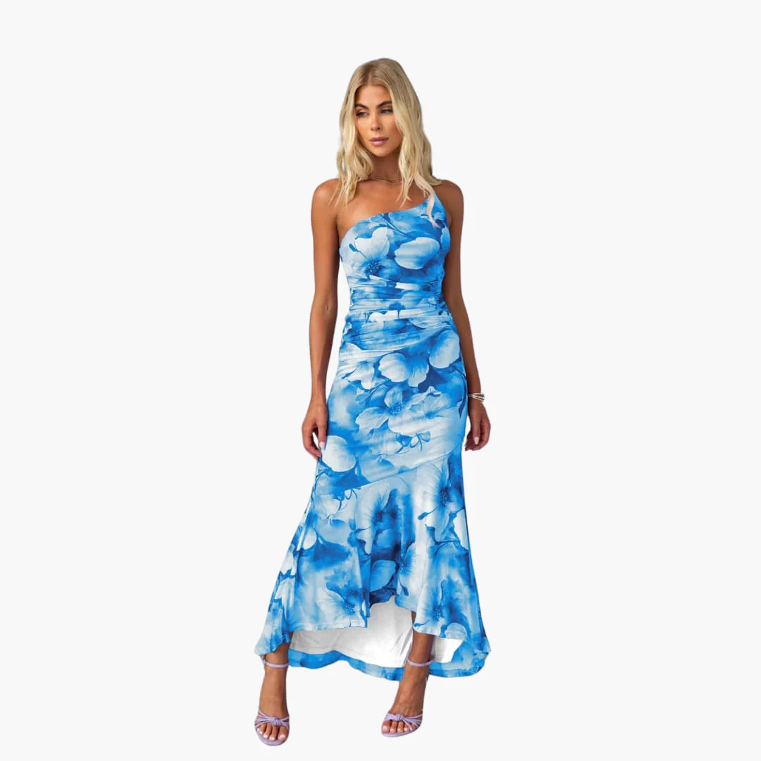 One Shoulder Blumenkleid für Damen - Elegantes Sommerkleid - Image 6