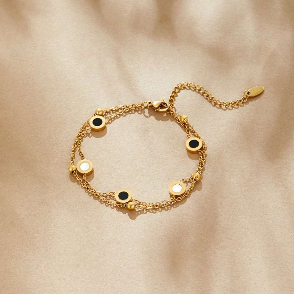 Onyx- und Weißsteinarmband - Image 7