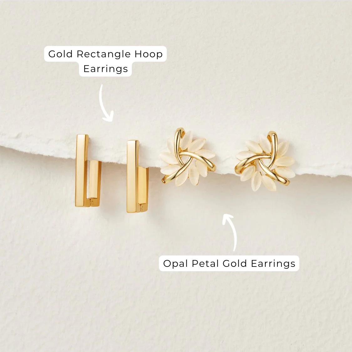 Opal Blüten Gold Ohrringe - Image 8
