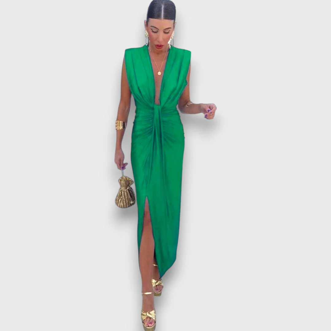Oriane – Drapiertes Abendkleid mit tiefem Ausschnitt - Image 6