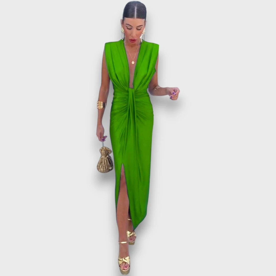 Oriane – Drapiertes Abendkleid mit tiefem Ausschnitt - Image 7