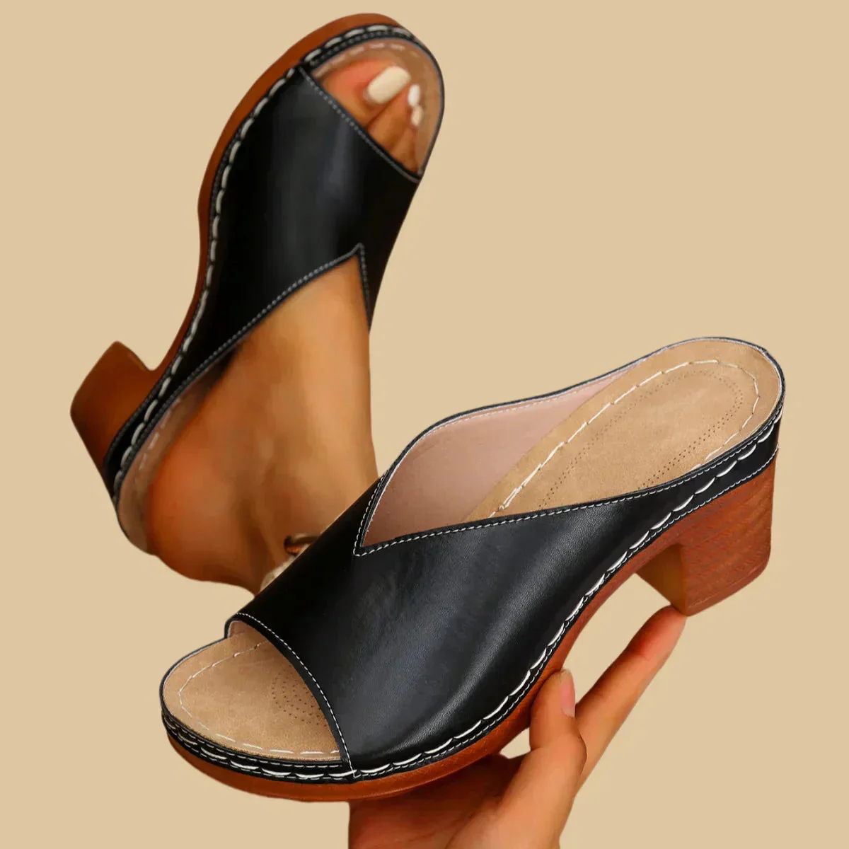 Orthopädische Sandalen Damen mit Dickem Absatz – Stilvolle Sommerschuhe für Komfort und Eleganz - Image 4