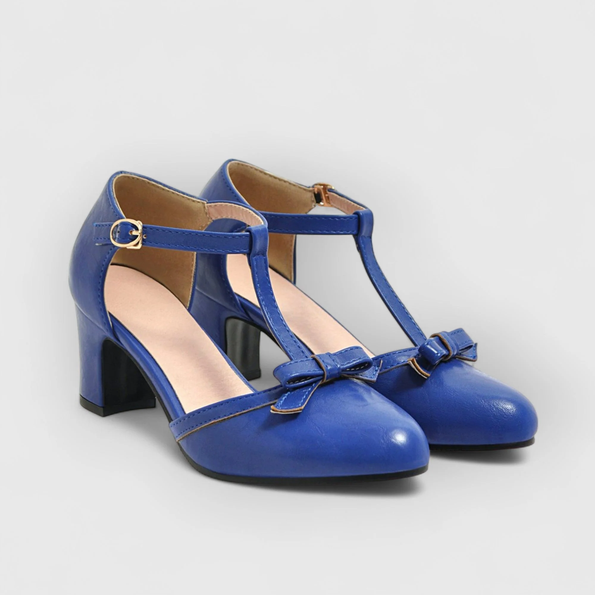 Orthopädische Vintage Damen Absatzschuhe mit Schleife