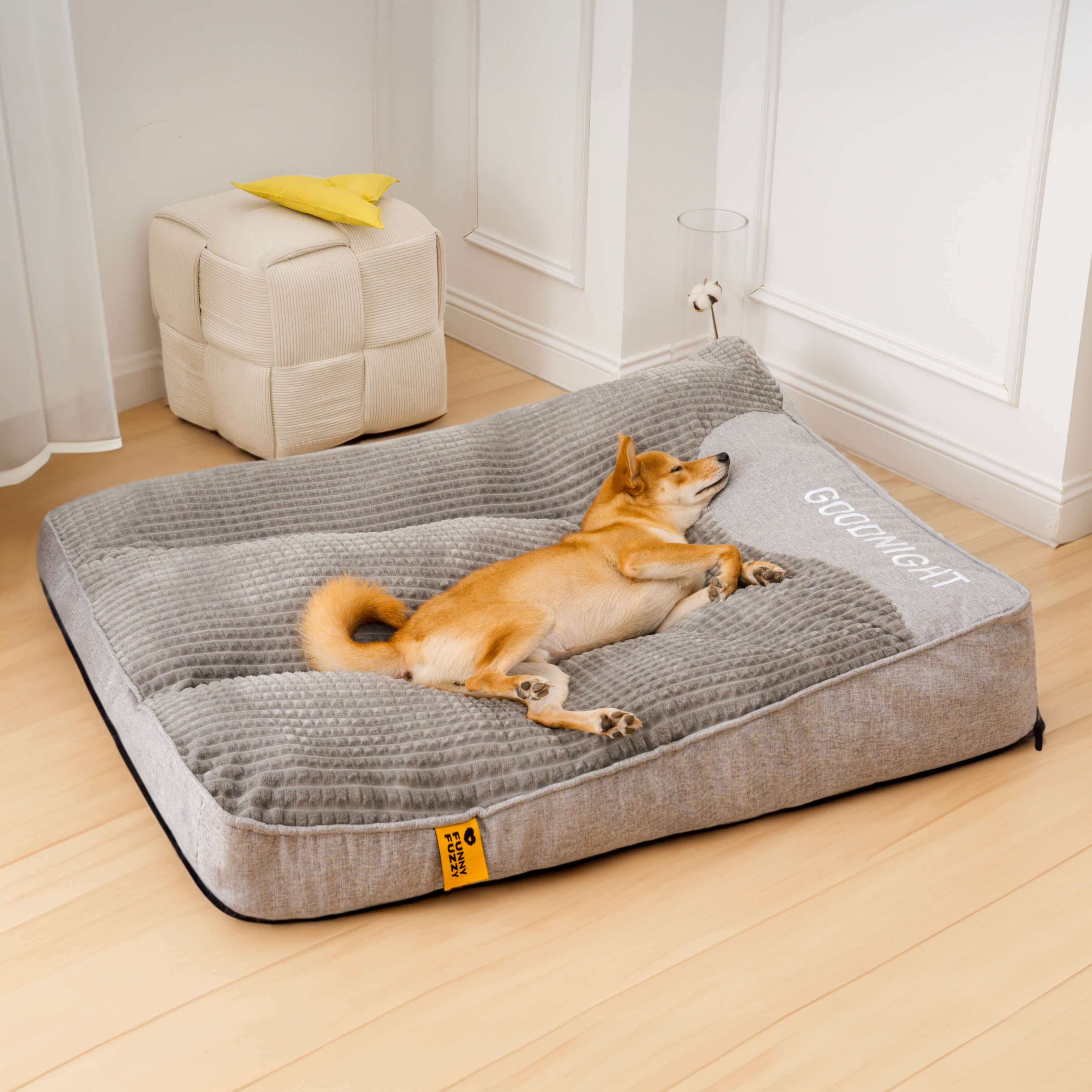 Orthopädisches Hundebett groß & dick – mit Nackenstütze, abnehmbarem waschbarem Bezug, ideal für große Hunde - Image 10