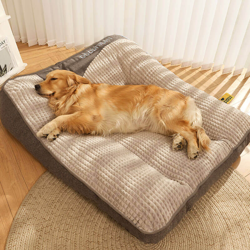 Orthopädisches Hundebett groß & dick – mit Nackenstütze, abnehmbarem waschbarem Bezug, ideal für große Hunde - Image 3