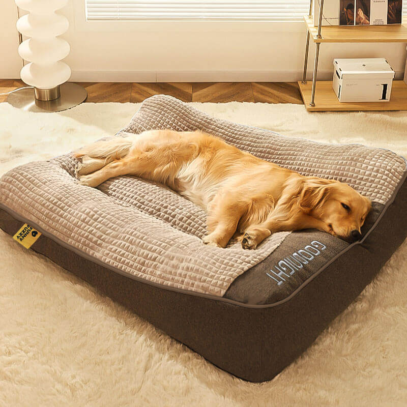 Orthopädisches Hundebett groß & dick – mit Nackenstütze, abnehmbarem waschbarem Bezug, ideal für große Hunde - Image 9