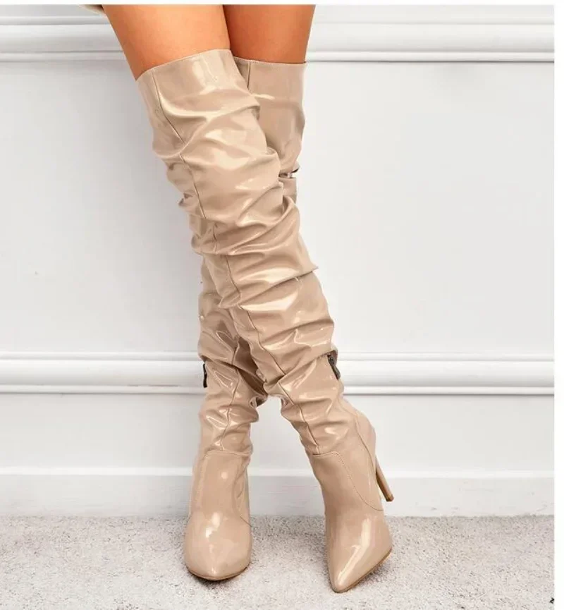 Overknee-Stiefel für Damen | Stilettoabsatz mit Spitze Zehenpartie - Image 2