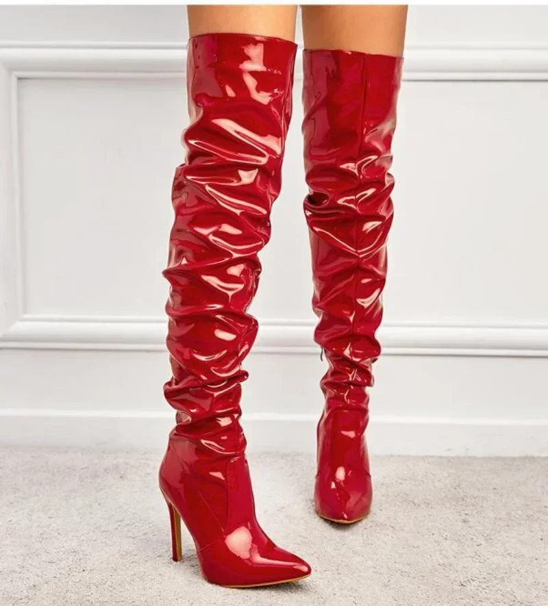 Overknee-Stiefel für Damen | Stilettoabsatz mit Spitze Zehenpartie - Image 4