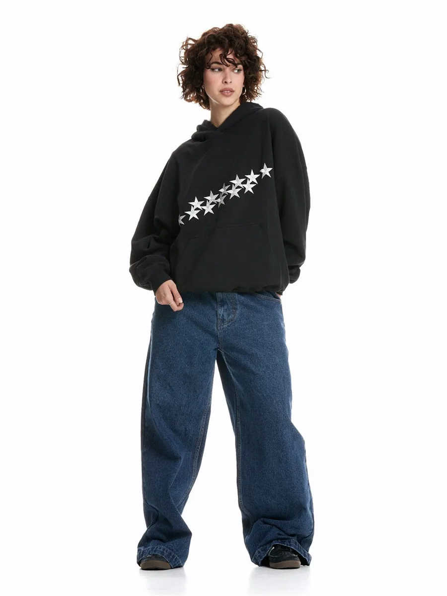Oversized Damen Hoodie mit Sternen-Print - Streetwear - Image 5