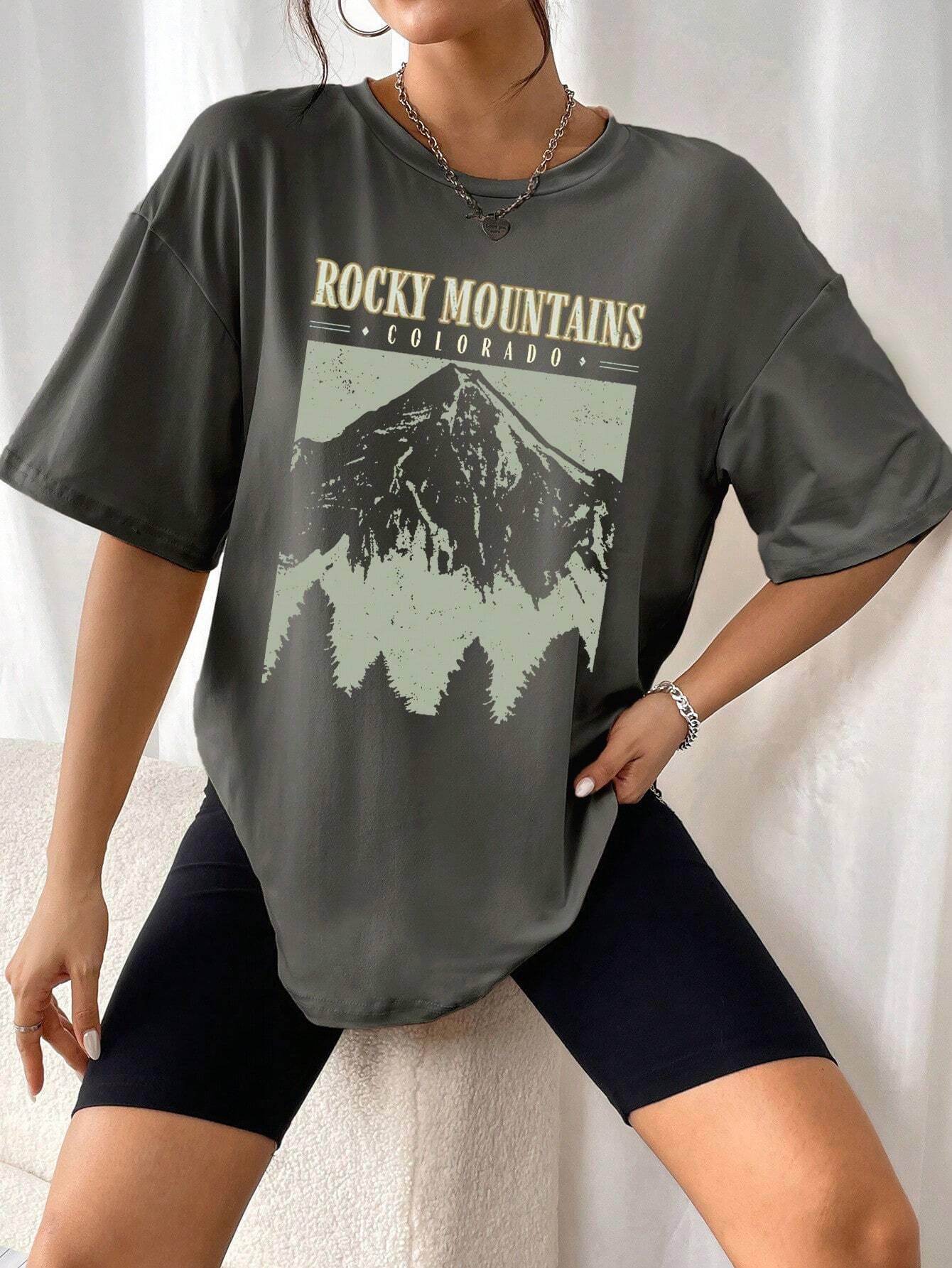Oversized T-Shirt "Rocky Mountains" in Vintage-Schwarz – Urban Streetstyle mit Retro-Vibe - Image 9
