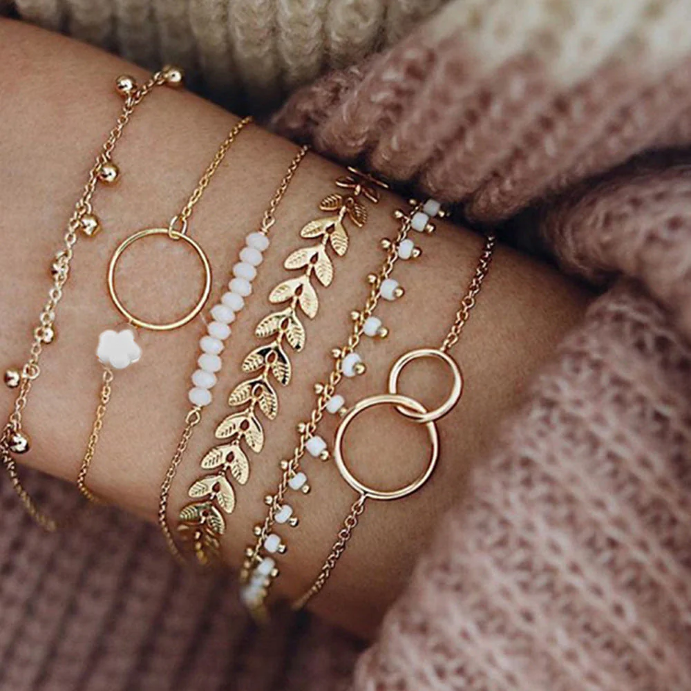 Pack Boho Armbänder in Gold - Image 2