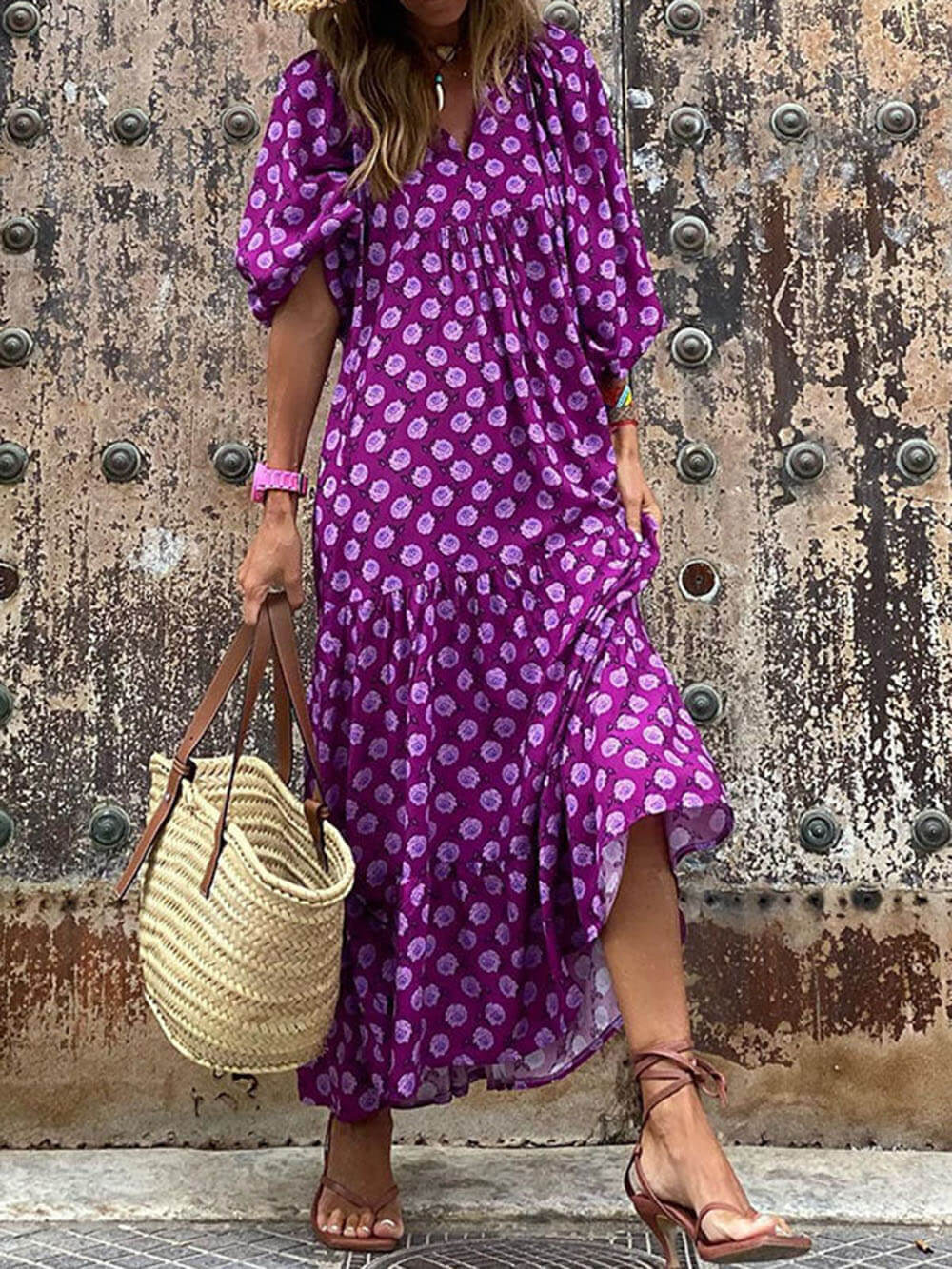 Paisley | Bohemian Breeze V-Neck Maxi Dress - Image 5