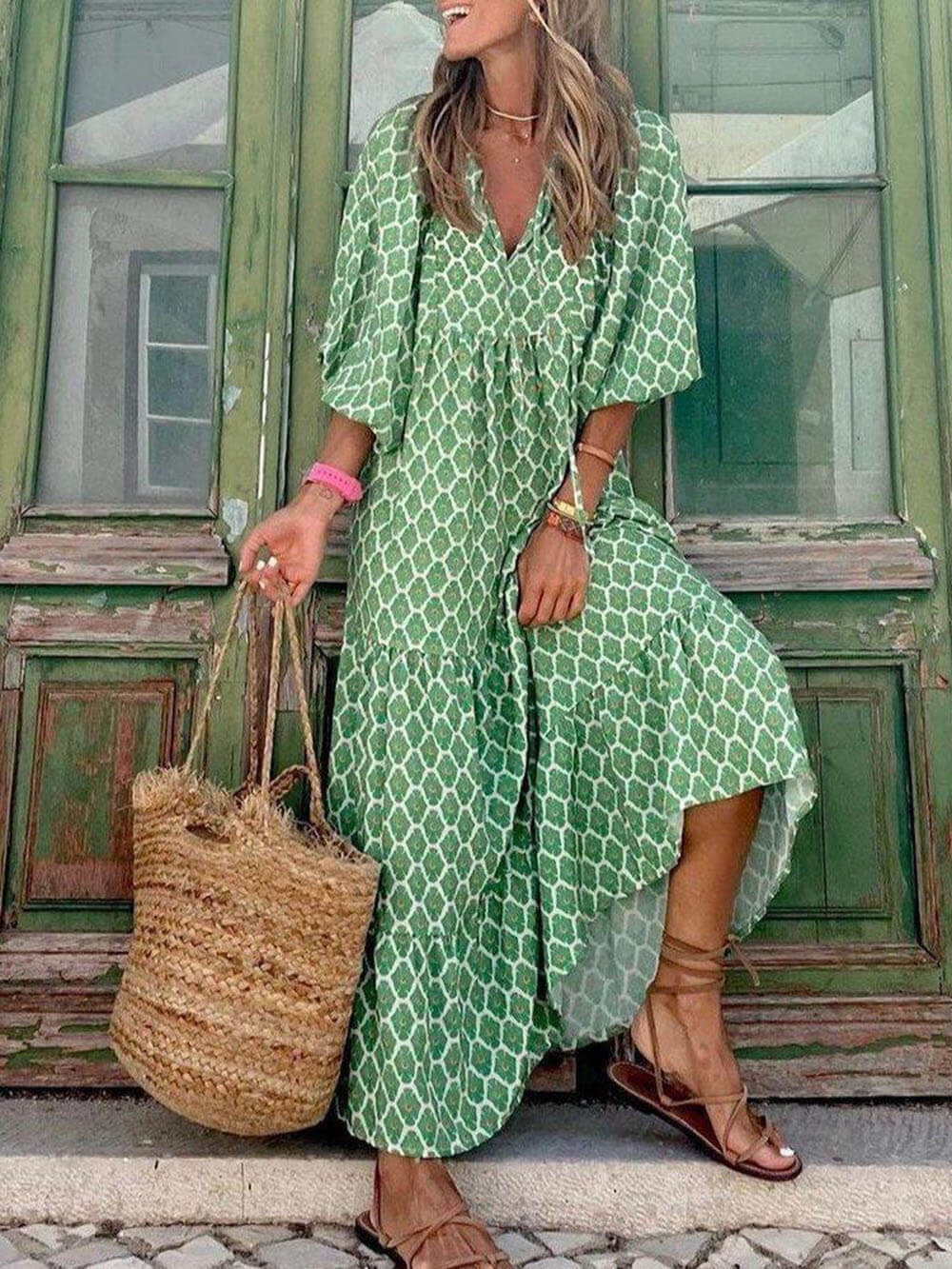Paisley | Bohemian Breeze V-Neck Maxi Dress - Image 7
