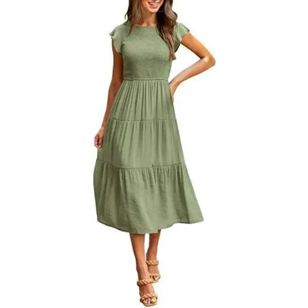 Paloma – Elegantes Midikleid aus Baumwolle mit Stufen