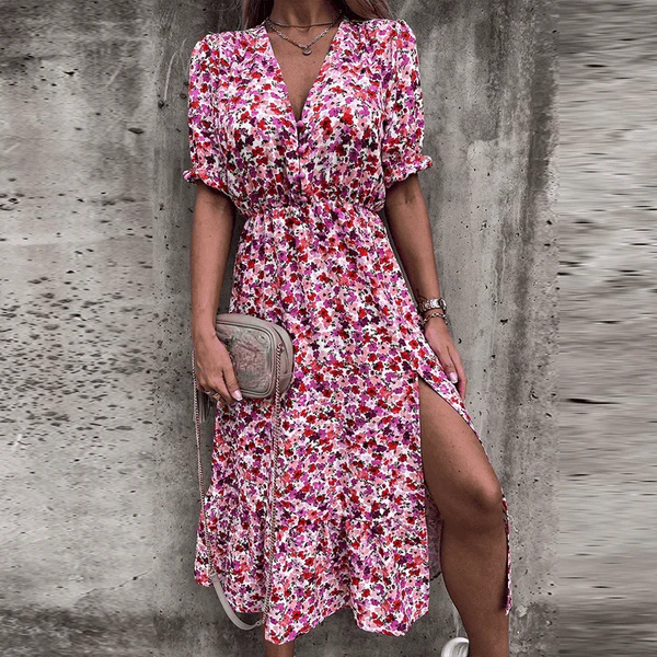 Patricia | Blümchenkleid mit asymmetrischem Saum - Image 6