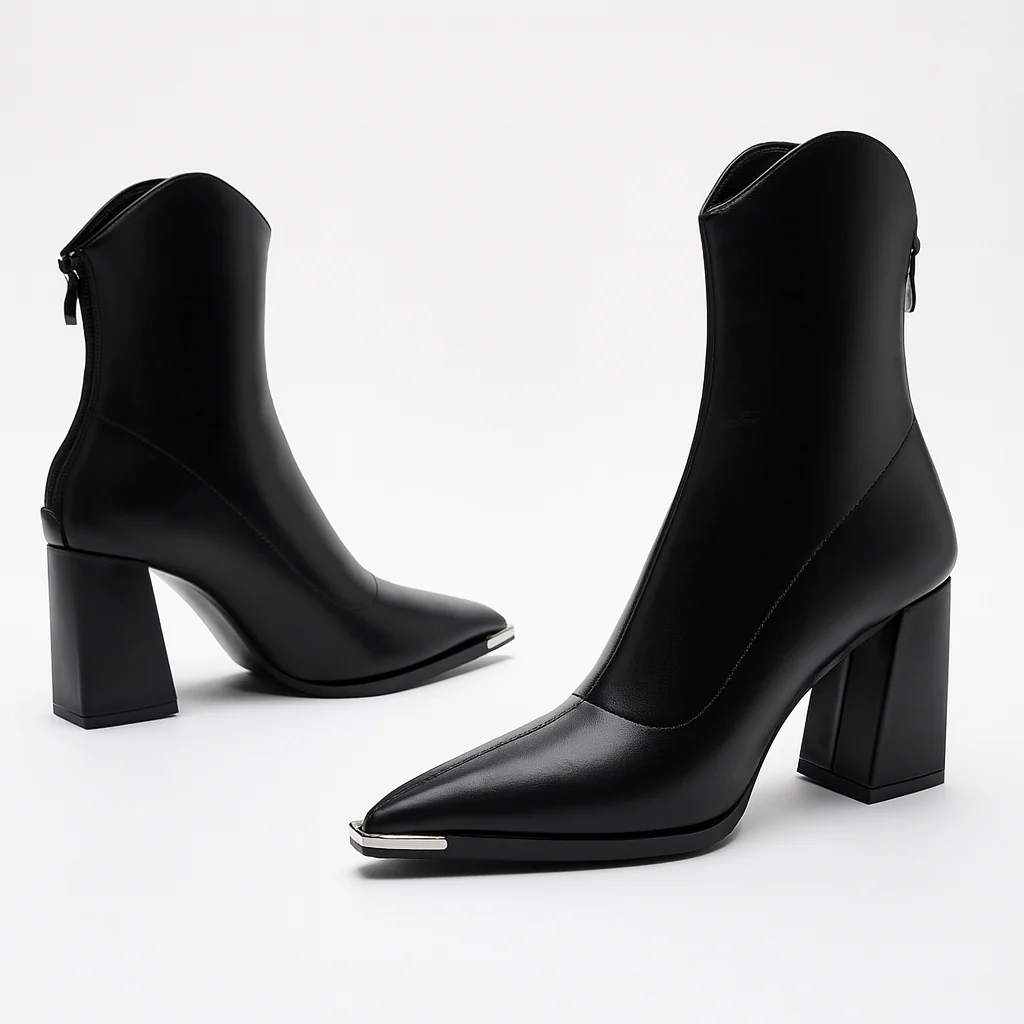 Paula – Elegante spitz zulaufende Damen Stiefeletten mit Absatz