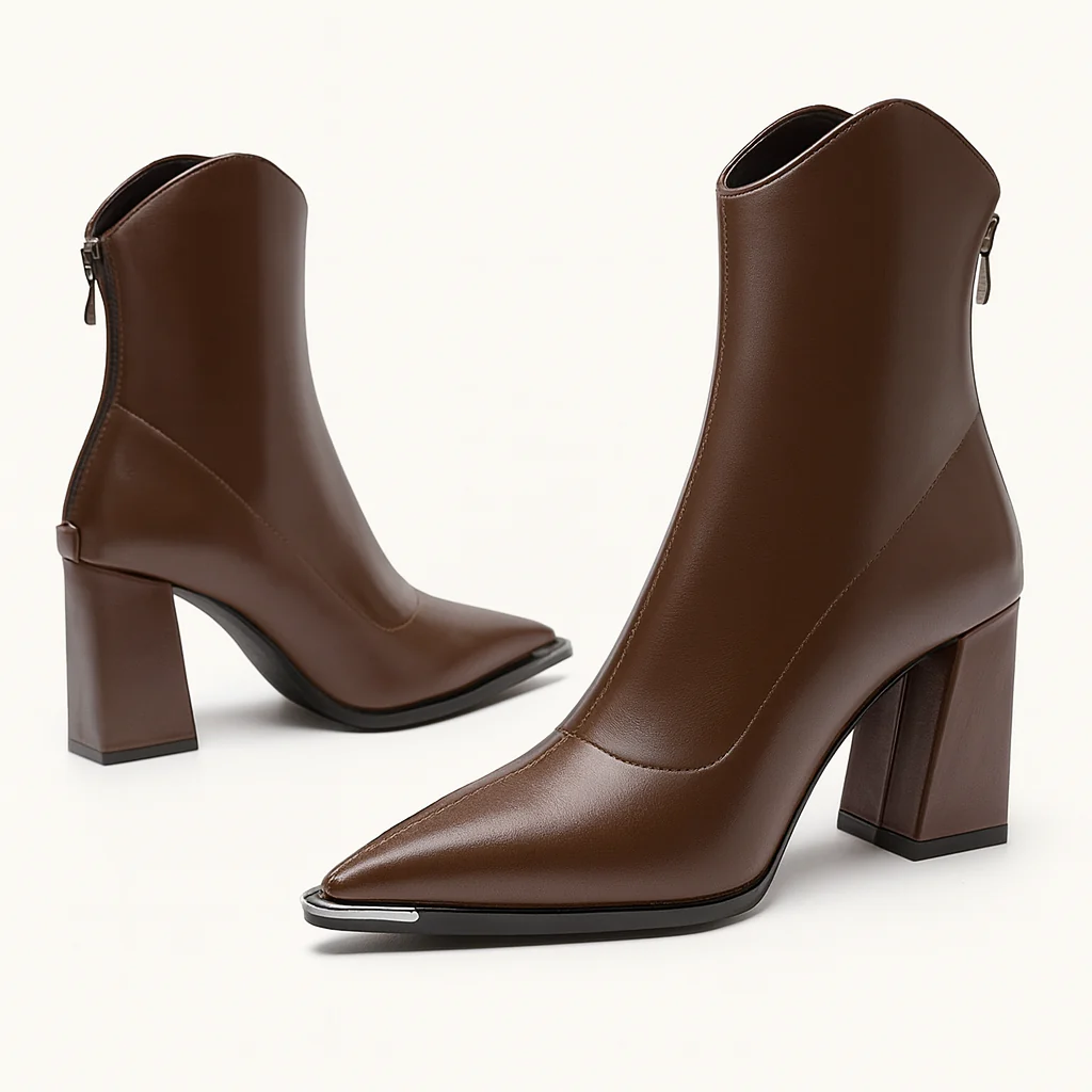 Paula – Elegante spitz zulaufende Damen Stiefeletten mit Absatz - Image 2