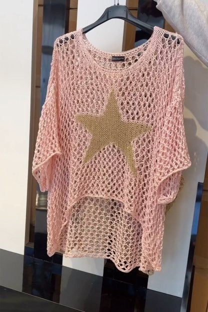 Paula - Gehäkeltes Shirt mit goldverziertem Sternmotiv - Image 4