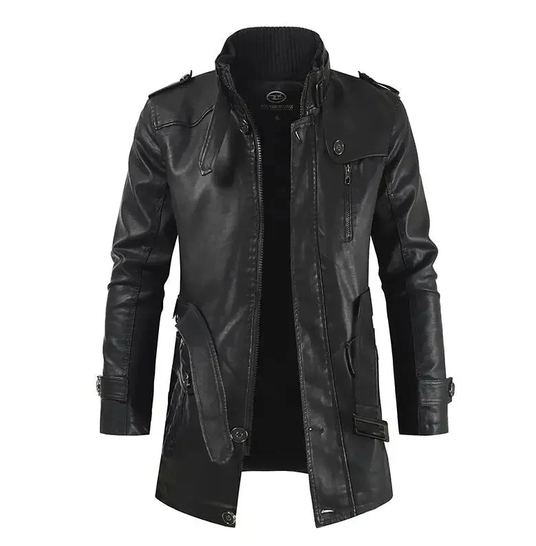 Paulin® | Elegante lange Motorradlederjacke - Image 7