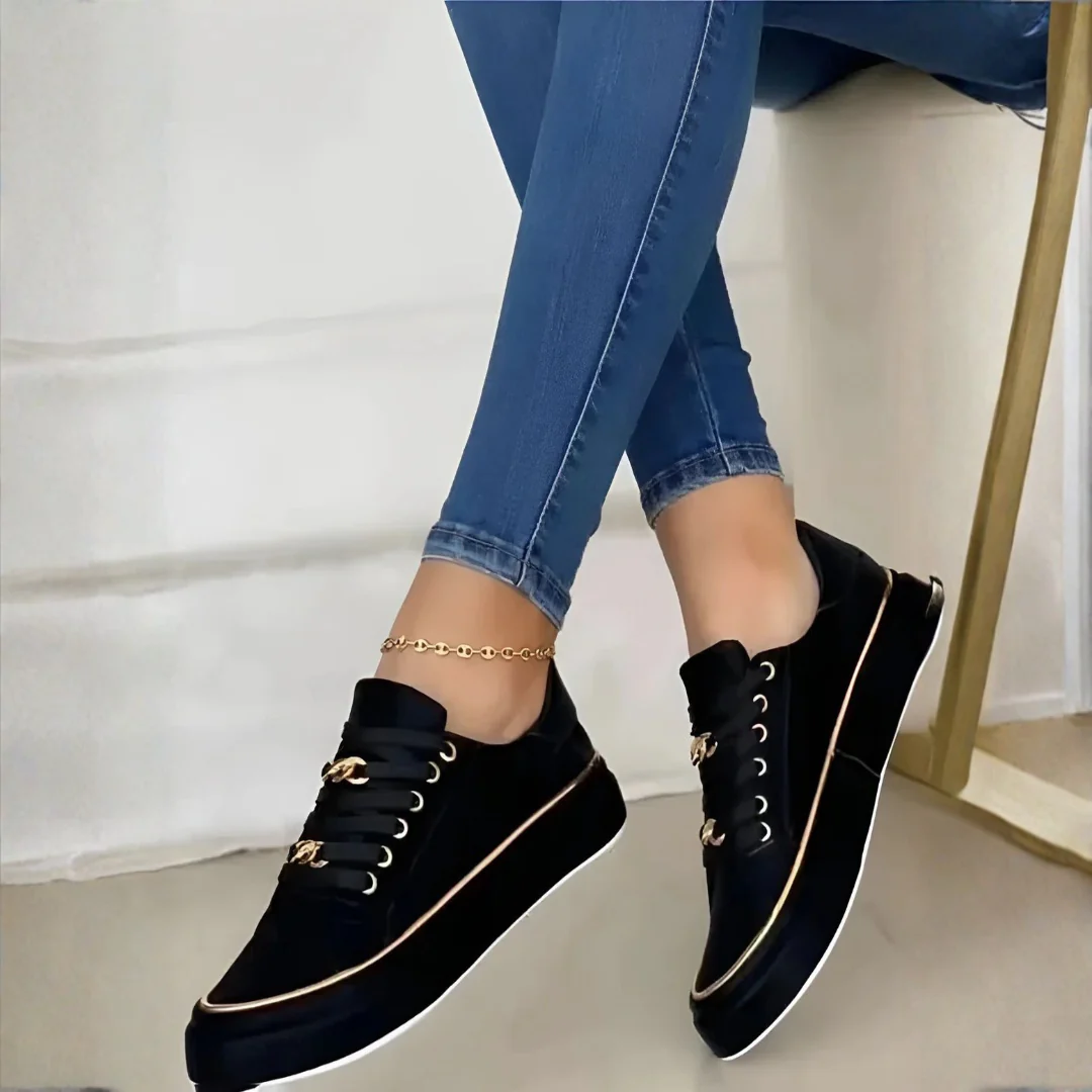 Pauline | Damen Plattform Schnür Sneakers - Image 2