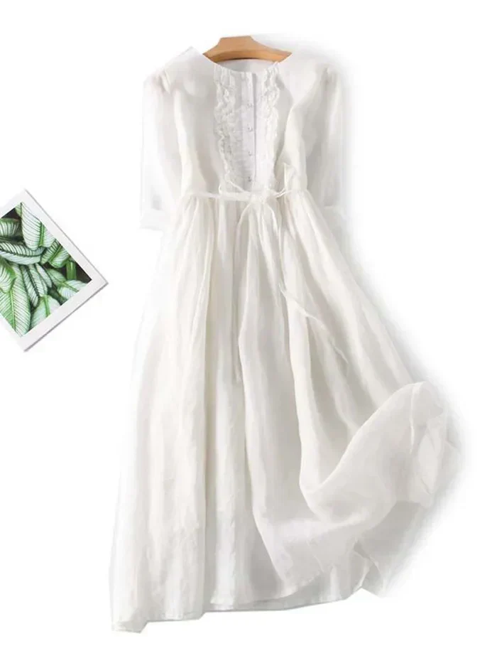 Pauline - Elegantes Leinenkleid - Image 3