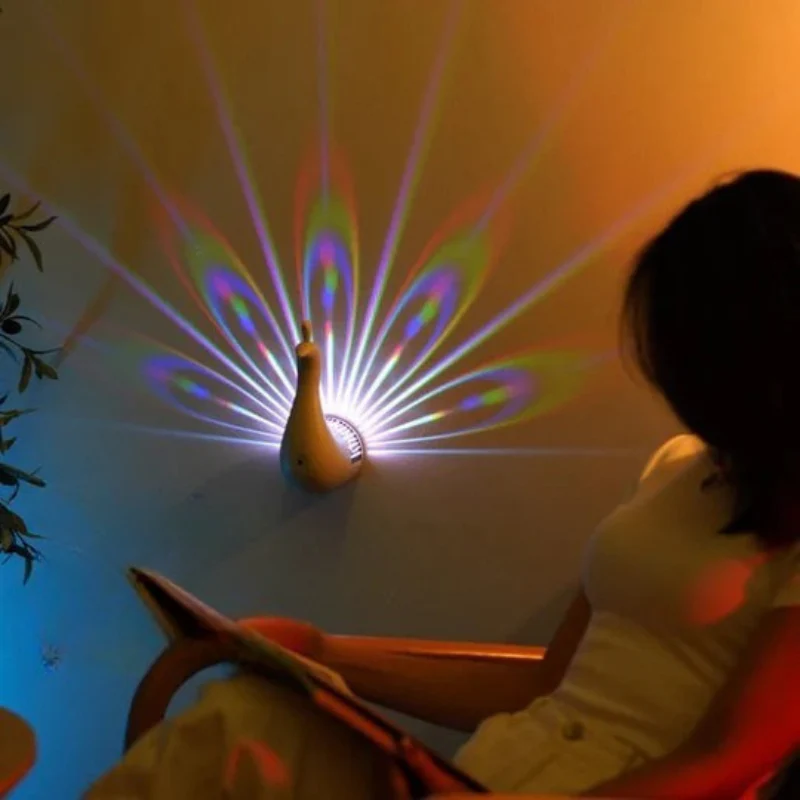 PeacockGlow LED-Projektionlampe – Dekorative Lampe mit Fernbedienung und Farbeffekten - Image 5