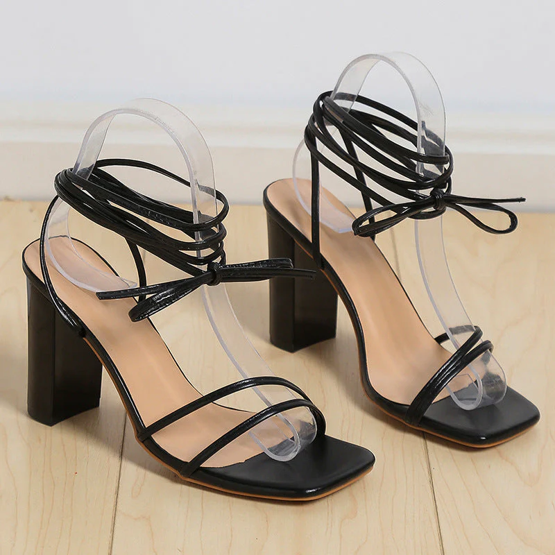 Penelope - Sommer Damen Elegante Schnürsandalen mit Blockabsatz - Image 5