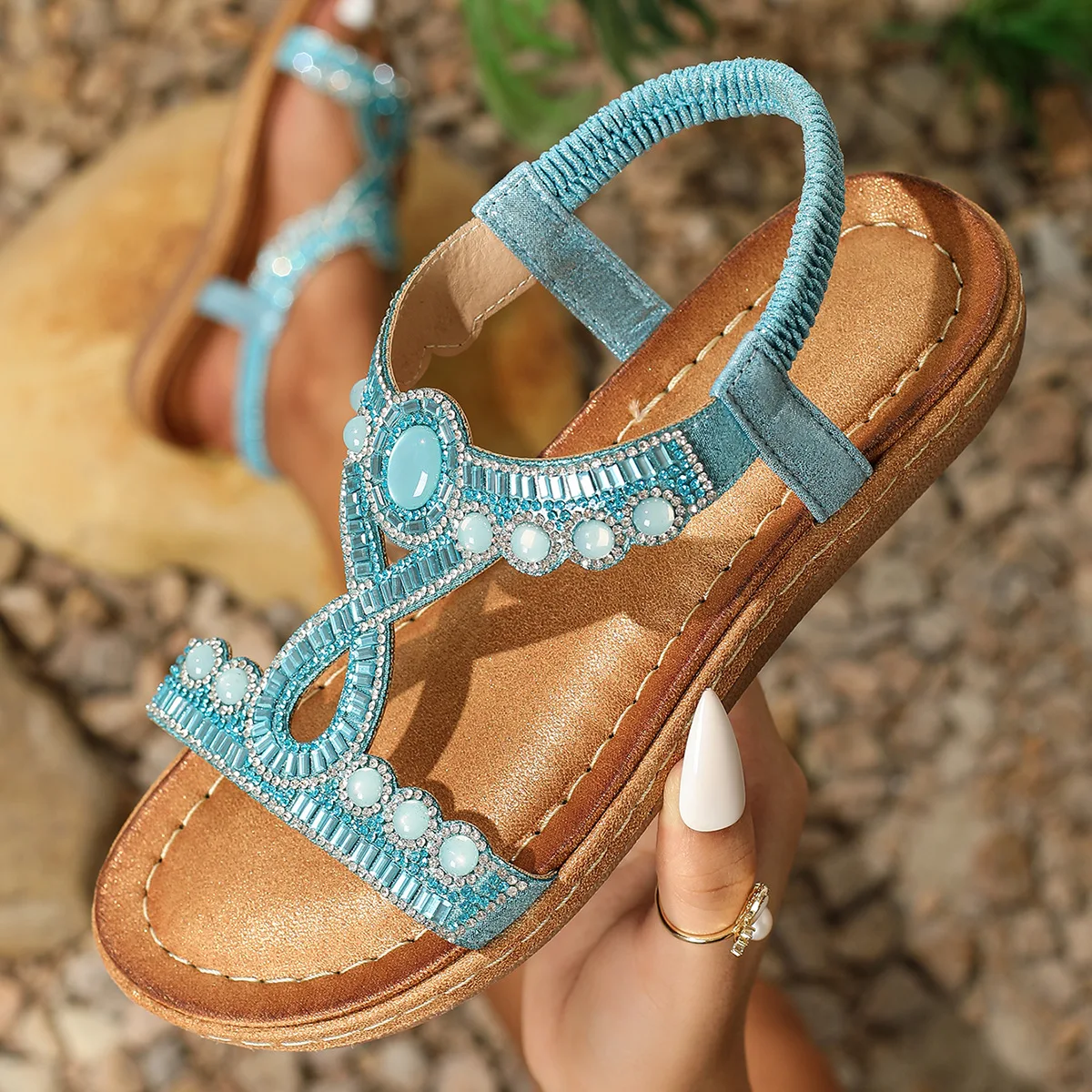 Petronella- Elegante Damen-Sandalen mit Strass und Glitzer - Image 8