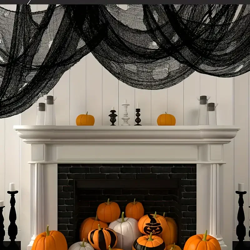 PhantomWeb Halloween Spinnennetz – Schwarzes Polyester für Innen & Außen - Image 3