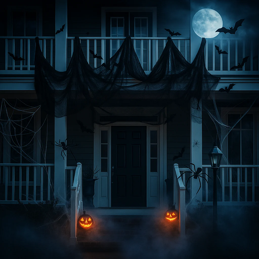 PhantomWeb Halloween Spinnennetz – Schwarzes Polyester für Innen & Außen - Image 4