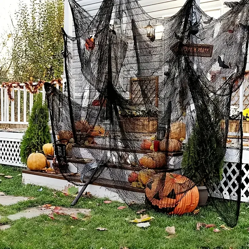 PhantomWeb Halloween Spinnennetz – Schwarzes Polyester für Innen & Außen - Image 5