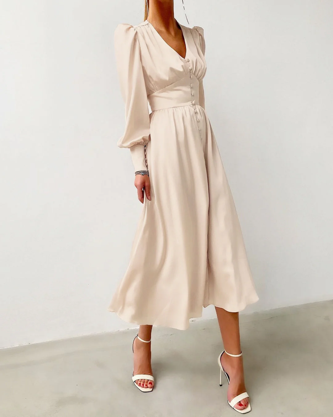 Philine - Leichtes Sommerkleid Damen Elegantes Langarmkleid - Image 7