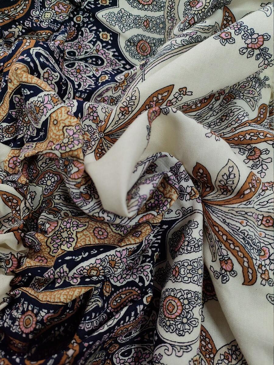 Philippa – Paisley Kleid Damen Fledermausärmel Quasten Urlaub - Image 4
