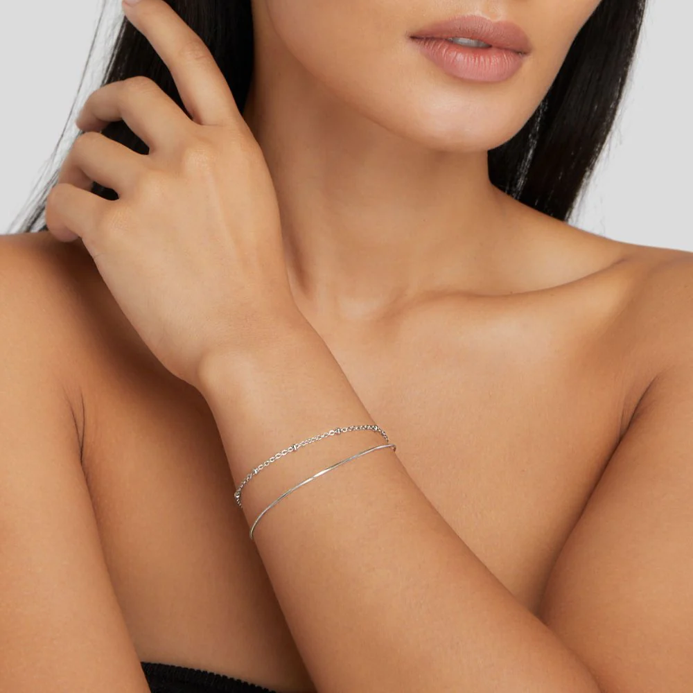 Pia Silber Schichten Armband - Image 4